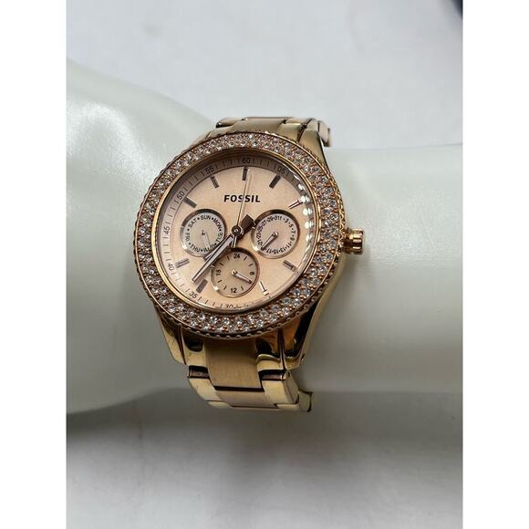 Fossil Stella ES3003 Stainless Steel Analog Rose Dial Quartz Watch DE315 XS - Picture 12 of 12